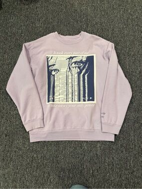 Boys Lie Lavender “My Attention” Graphic Crewneck Oversized Sweatshirt